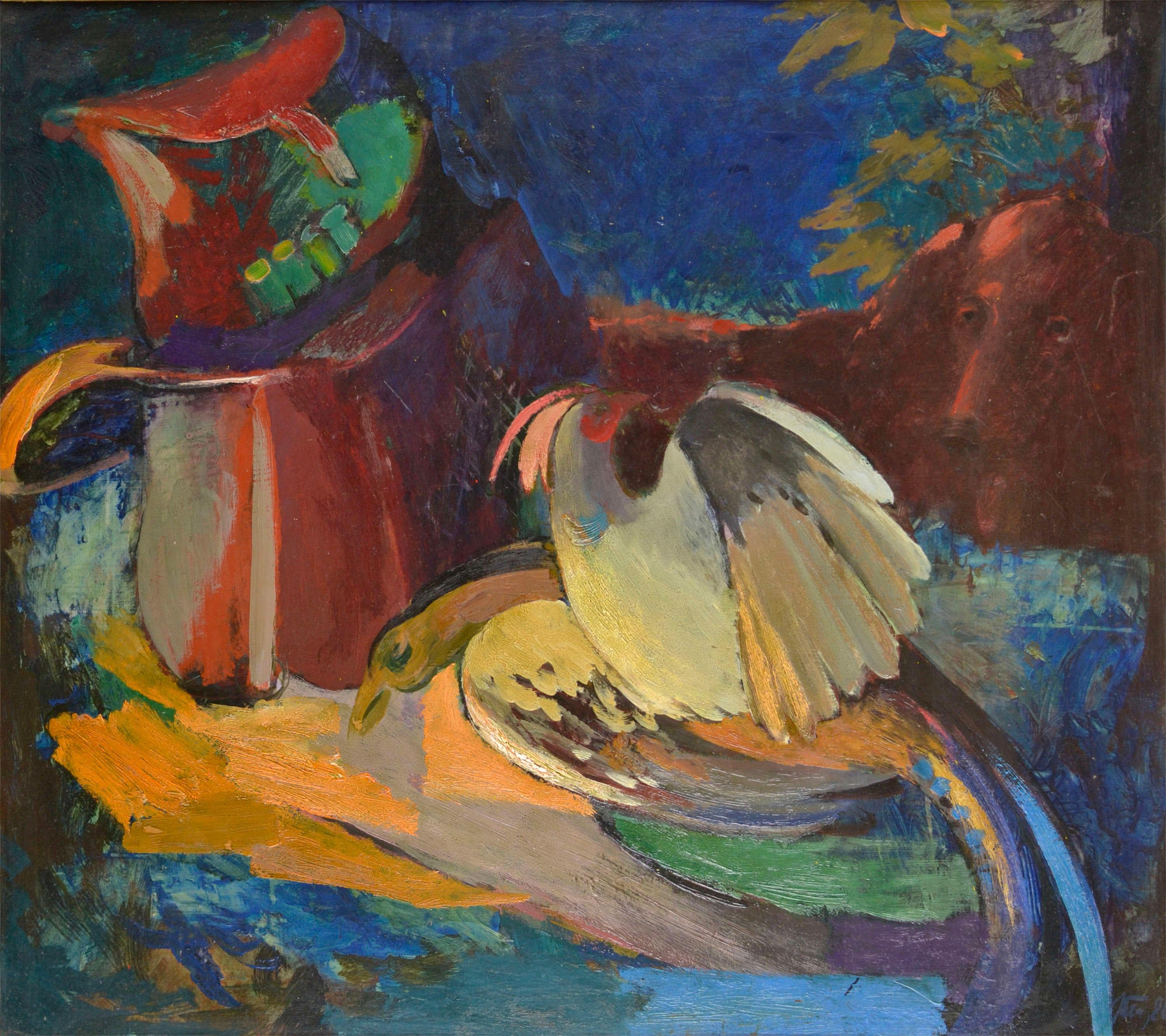 Hunstmans' Still Life. Oil on cardboard. 75x85 cm. Signed