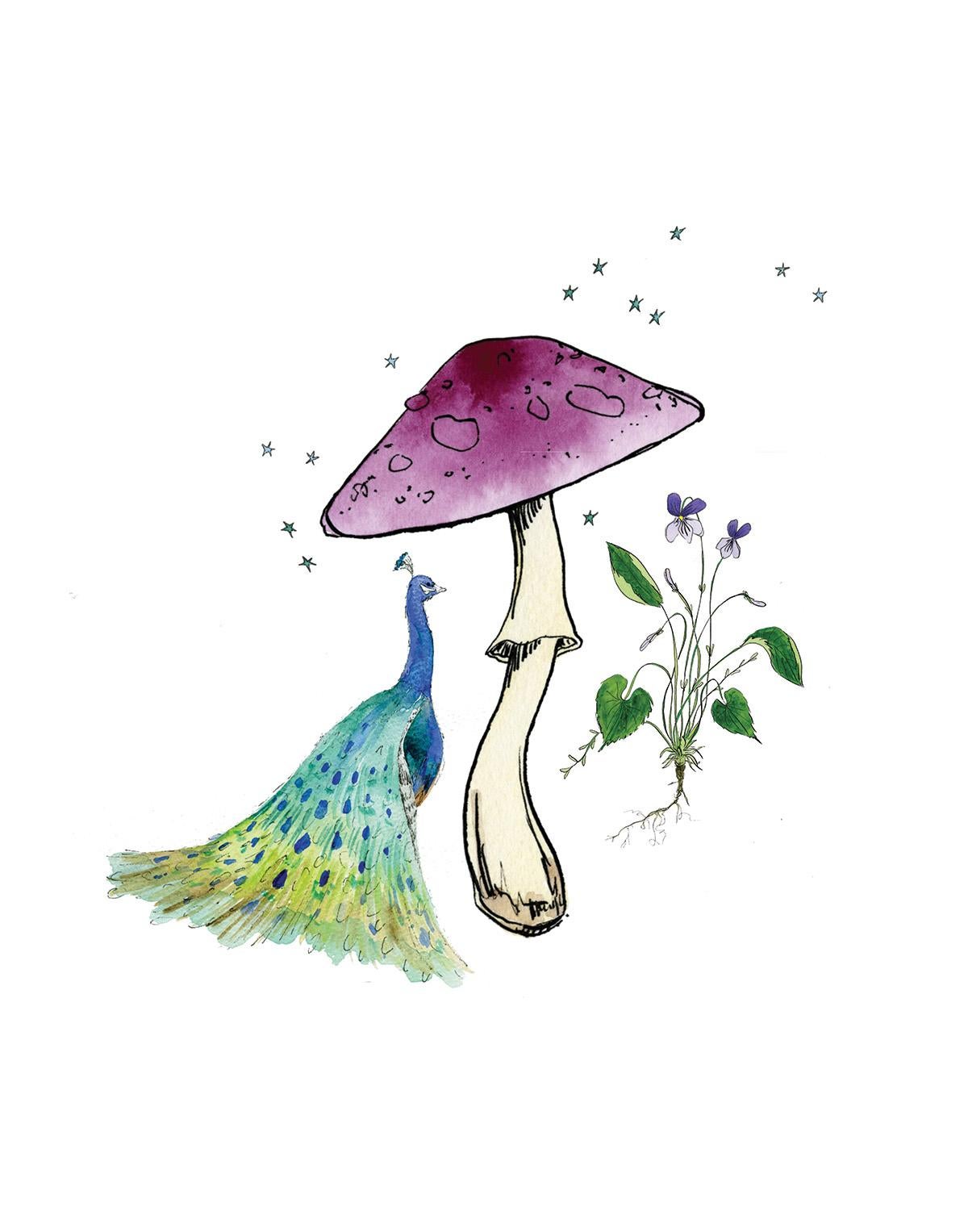 Lia Burke Libaire Still-Life Print - Purple Mushroom