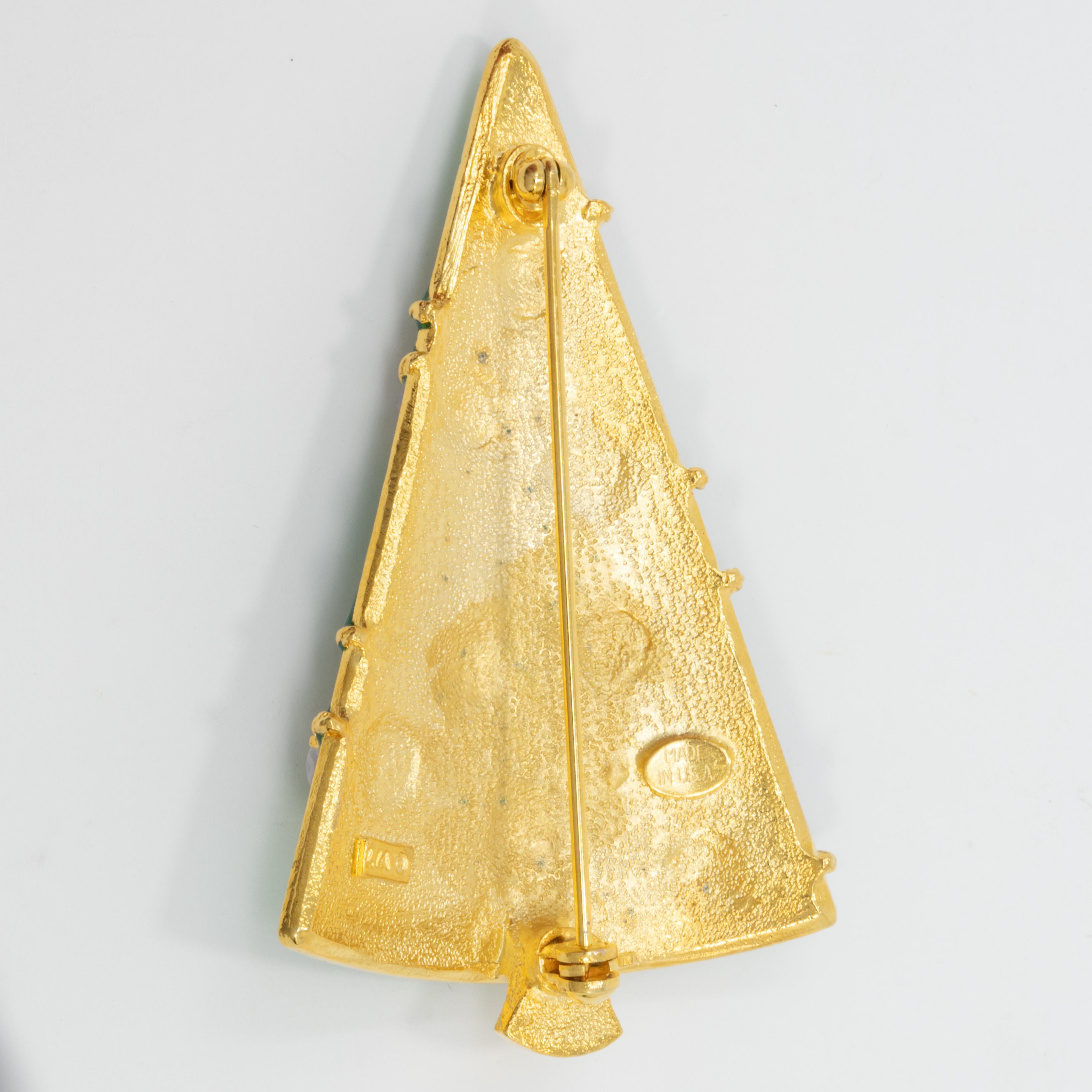 jj christmas tree brooch