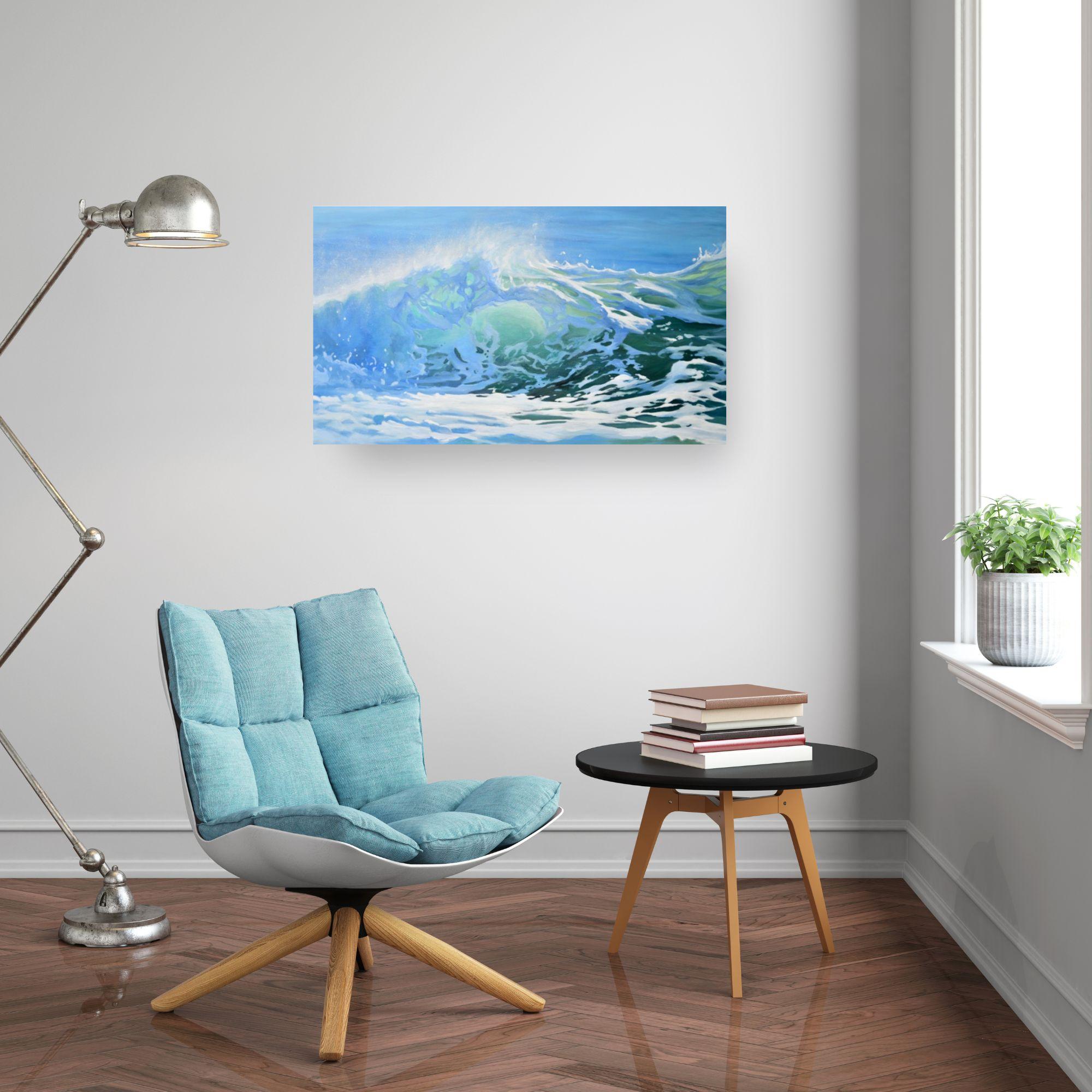 Azure Tempest -Original moderne Realismus Seelandschaft Ölgemälde-Gegenwartskunst im Angebot 2