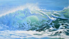 Azure Tempest Original Realism Seascape Oil Painting, Modern Realism, Signed