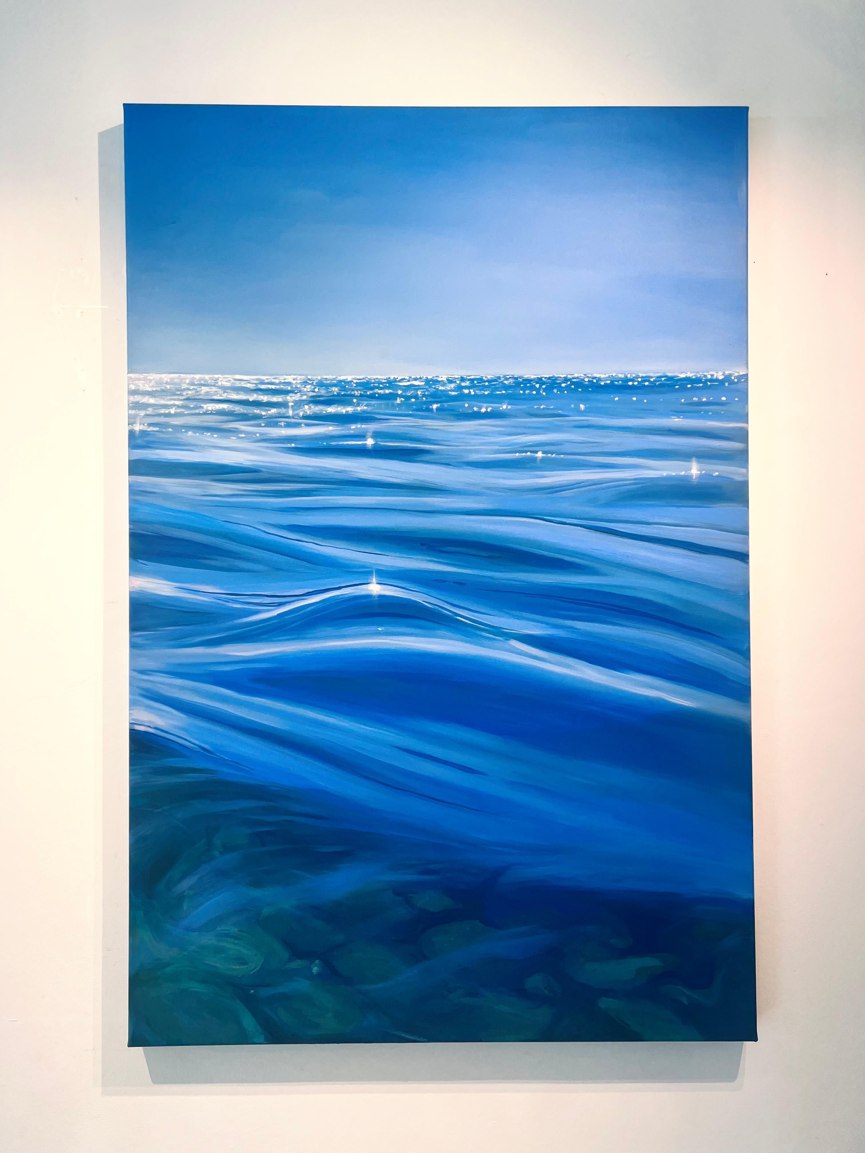 Sommer's Glow -original realism modern seascape oil painting-contemporary Art en vente 1