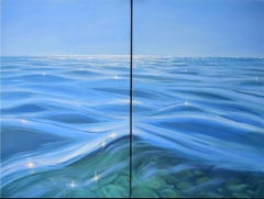 Sommer’s Glow -original realism modern seascape oil painting-contemporary Art
