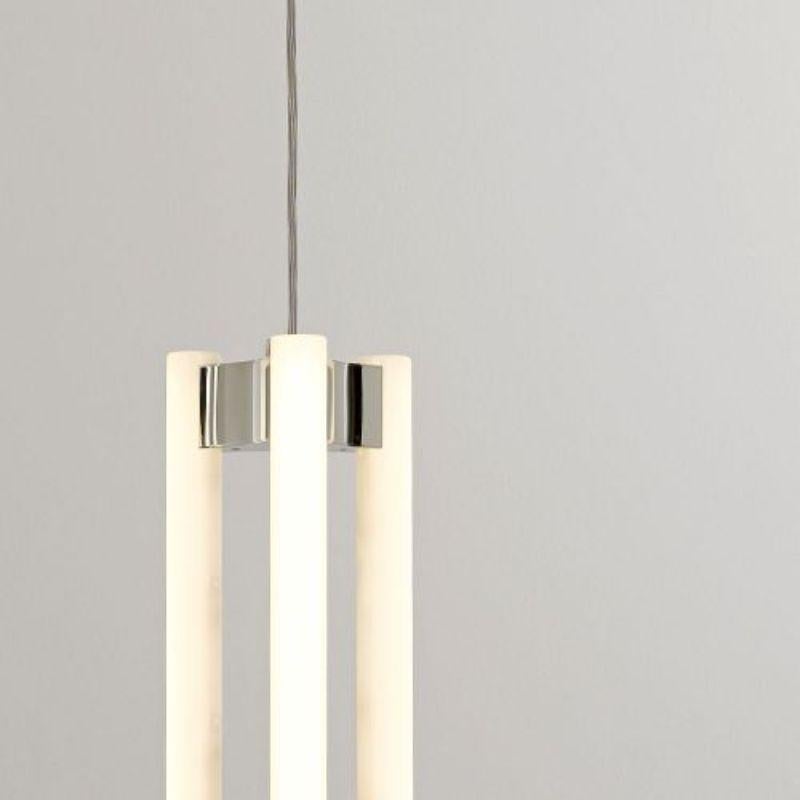 LIA suspension 30, brushed brass by Kaia
Dimensions: 30 x 12,5 cm
Cable length standard mounting 150 cm
Ceiling Rose Ø 8 x 2,5 cm; flat Ø 10 cm
Lamps 3 x linear opal LED S14s*, 3 x 15 W
Materials: Brushed brass

Also available: Polished
