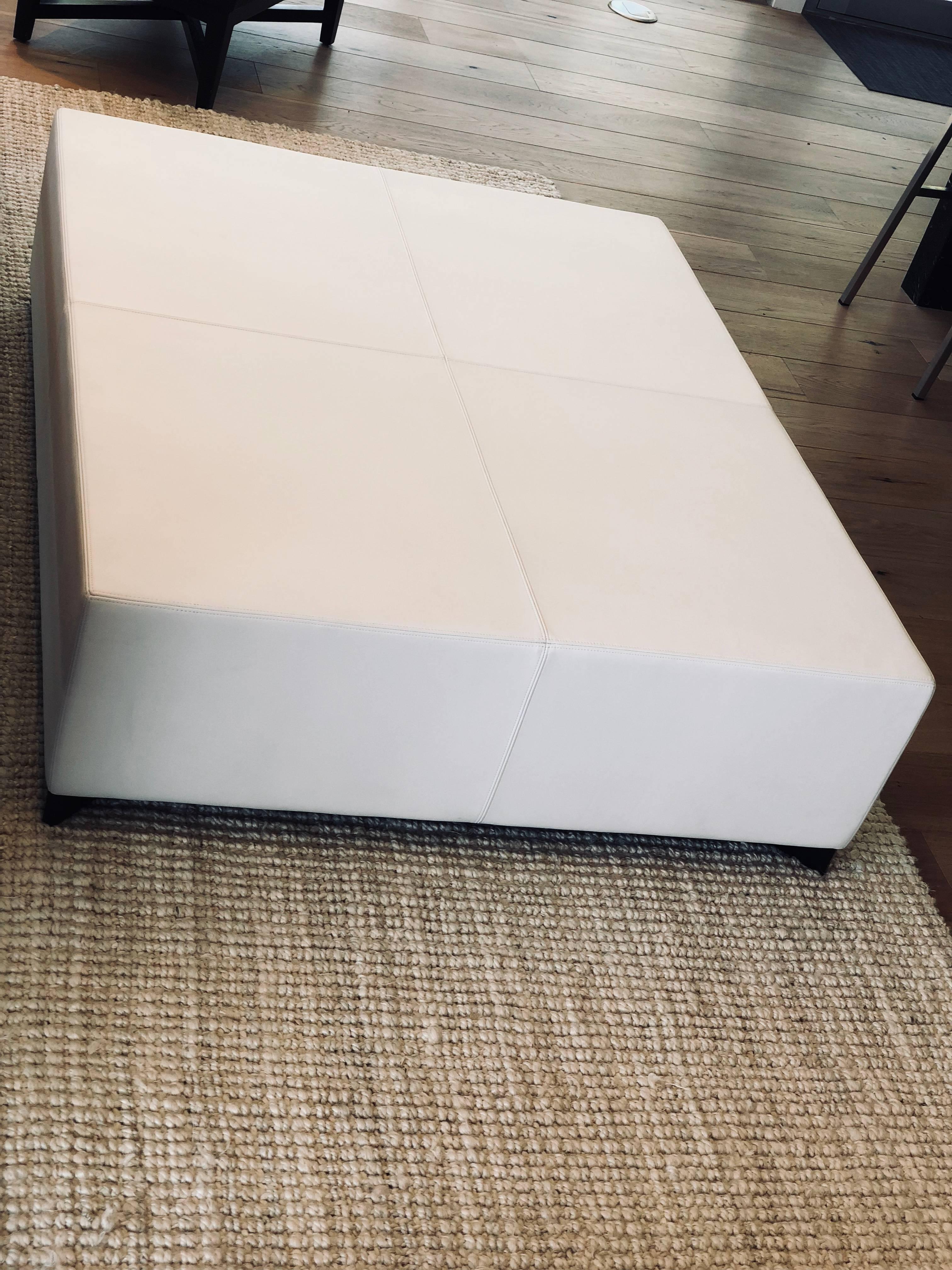 Liaigre Coffee Table Leather White, New In Excellent Condition For Sale In Monterey, CA