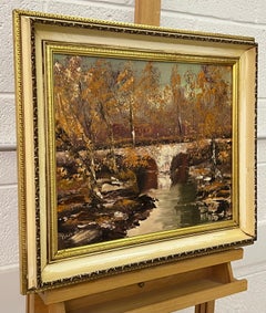 Original Impasto Oil Painting Art of an Autumnal River Landscape by Irish Artist