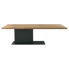 Liam Iron Dining Table by Riva 1920, Iron-Oak, Asymmetrical W 260 cm 102.4 in