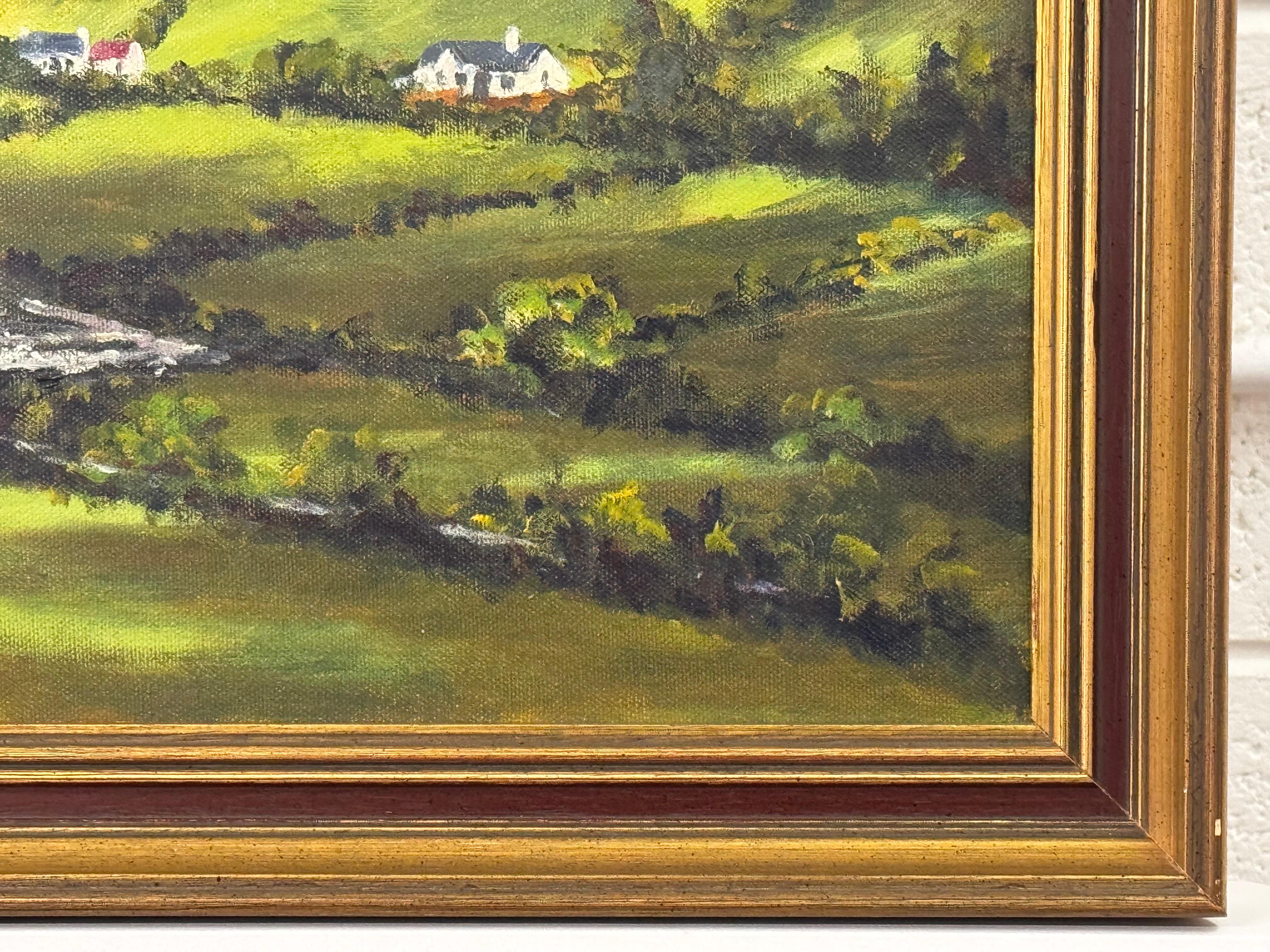 Dipinto d'epoca del 20° secolo di un villaggio irlandese dal verde lussureggiante, opera di un artista irlandese in vendita 5