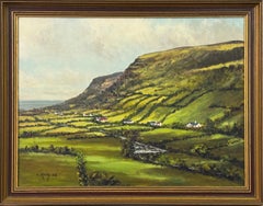 Vintage 20th Century Painting of Lush Green Ireland Village by Irish Artist