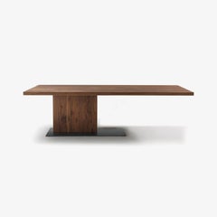 Liam Wood Dining Table by Riva 1920, Solid Walnut, Asymmetrical W 240 cm 94.5 in