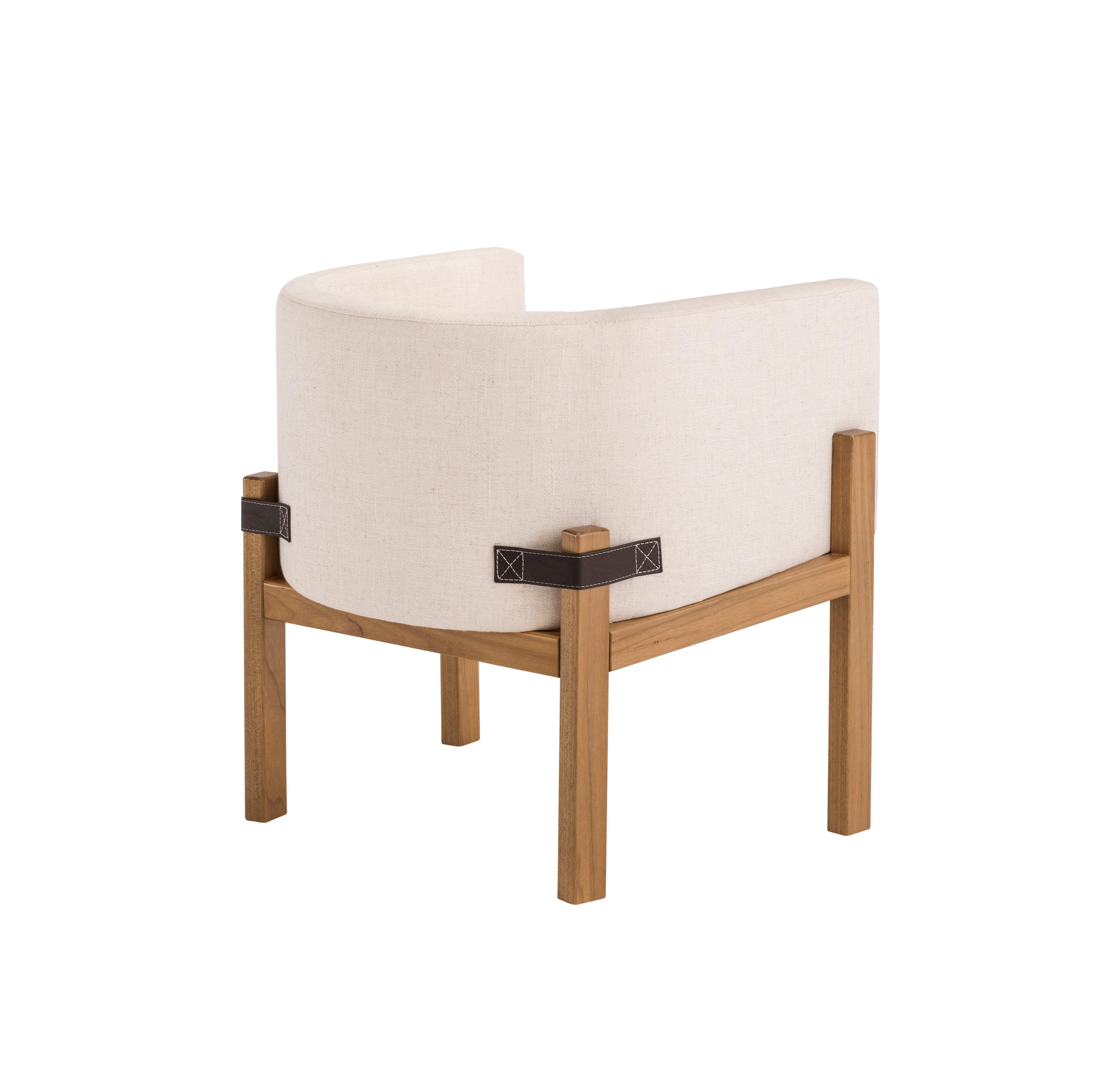 Modern Liame Armchair, Contemporary Style, Wooden Brazilian Feet For Sale
