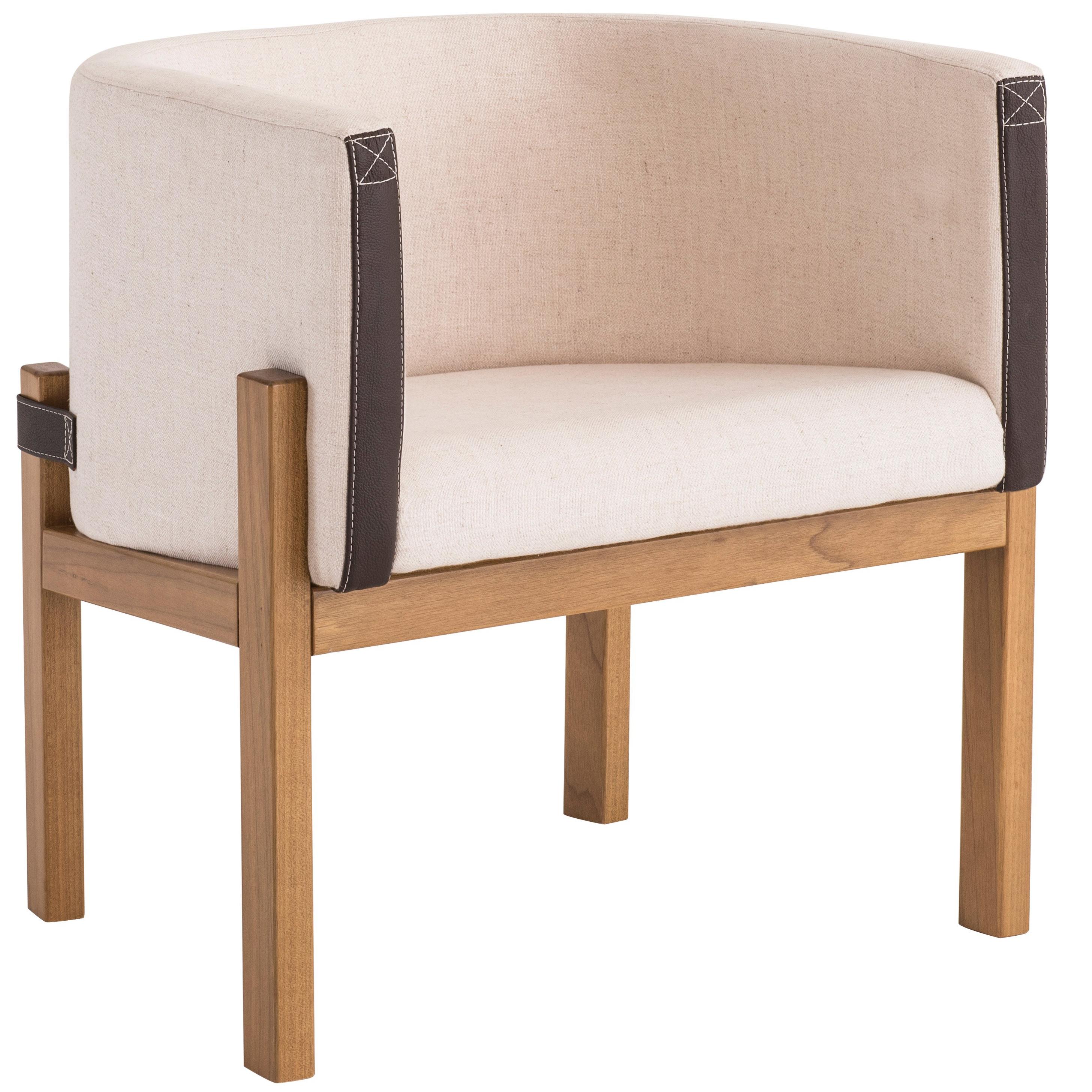 Liame Armchair, Contemporary Style, Wooden Brazilian Feet For Sale