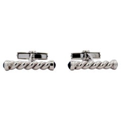 Gemelli da uomo Liana Vourakis Zaffiro cabochon Oro bianco 18 carati