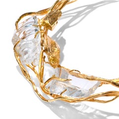 Liane Hand-Sculpted Necklace in Gold-Plate & Crystal by Marion Fillancq