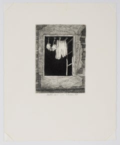 "Mable's Wash" - 1989 Black and White Lithograph on Paper