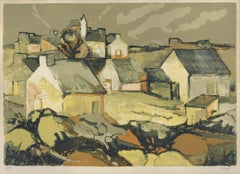 Houses and Church on the French Countryside (quaint village scene)