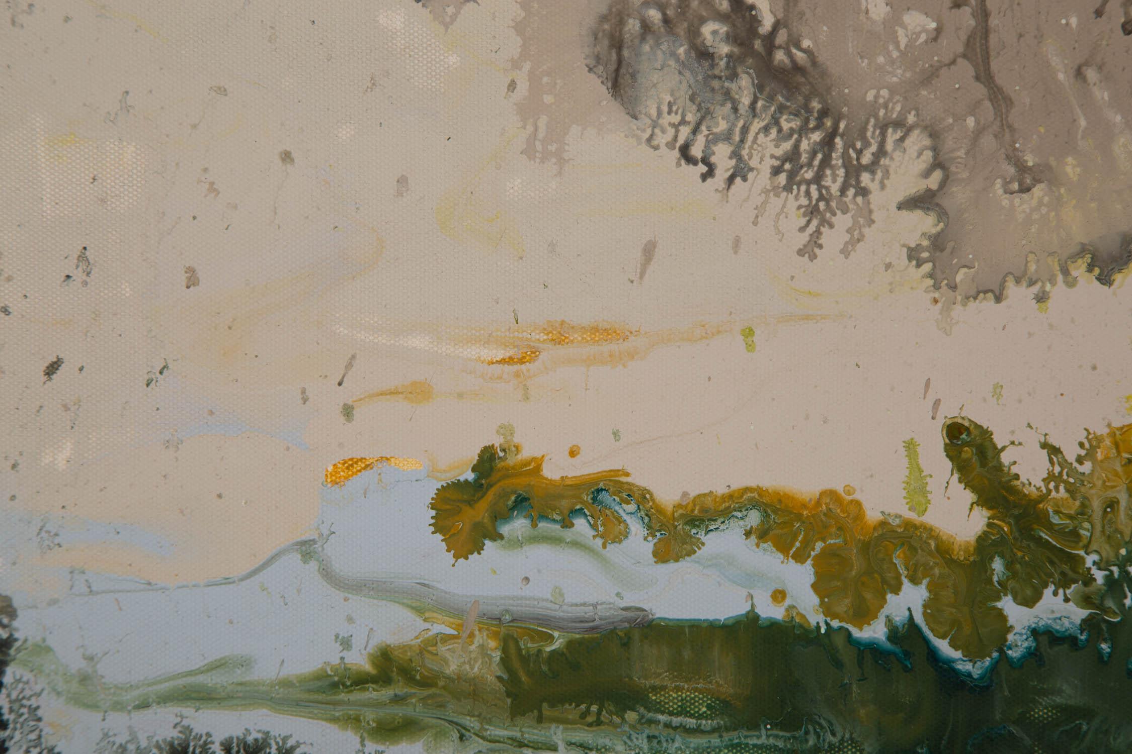Huile sur toile abstraite originale de Lianfang Zhu « Vue de printemps 2 ». en vente 3