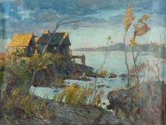 Liang Chen Landschaft, Original, Ölgemälde auf Leinwand, „Schminkhaus“
