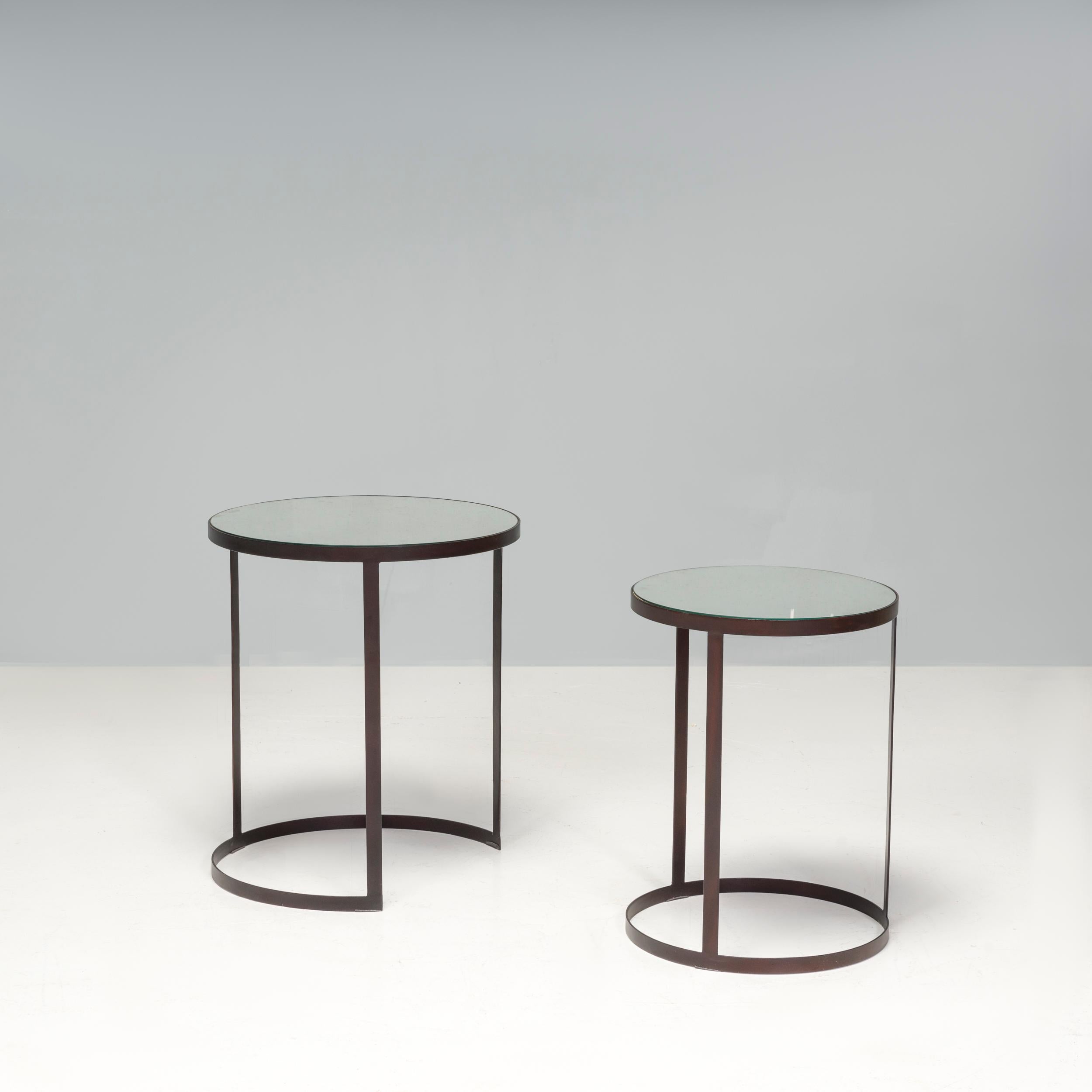 The 'Song' is a pair of matching side tables from Liang & Eimil that fuse mid-century functionality with contemporary style.

Their design is sleekly modern with mirrored tops and slender steel legs with a delightfully glamorous aged brass finish.