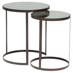 Liang & Eimil Nesting Glass Nesting Side Tables In Used Bronze, Set of 2 