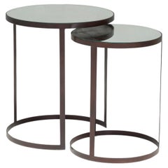 Liang & Eimil Nesting Glass Nesting Side Tables In Antique Bronze, Set of 2 