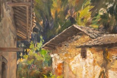 Liang Guiwen Impressionist Original Oil On Canvas "Farmyard"