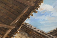 Liang Guiwen Impressionist Original Oil Painting "Small Canal In The Yard"