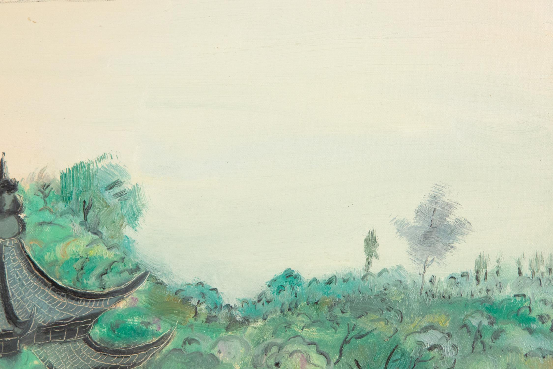 Impressionistisches Original Ölgemälde auf Leinwand „Vacation To Park“ von Liang Shanquan, Liang Shanquan im Angebot 3