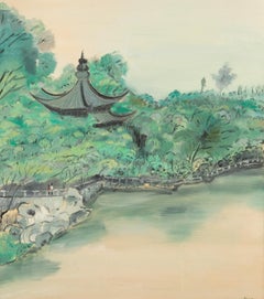 Huile sur toile impressionniste originale de Liang Shanquan « Vacation to Park »