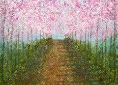 Into the Woods series (Cherry Blossoms 2), Mixed Media on Canvas