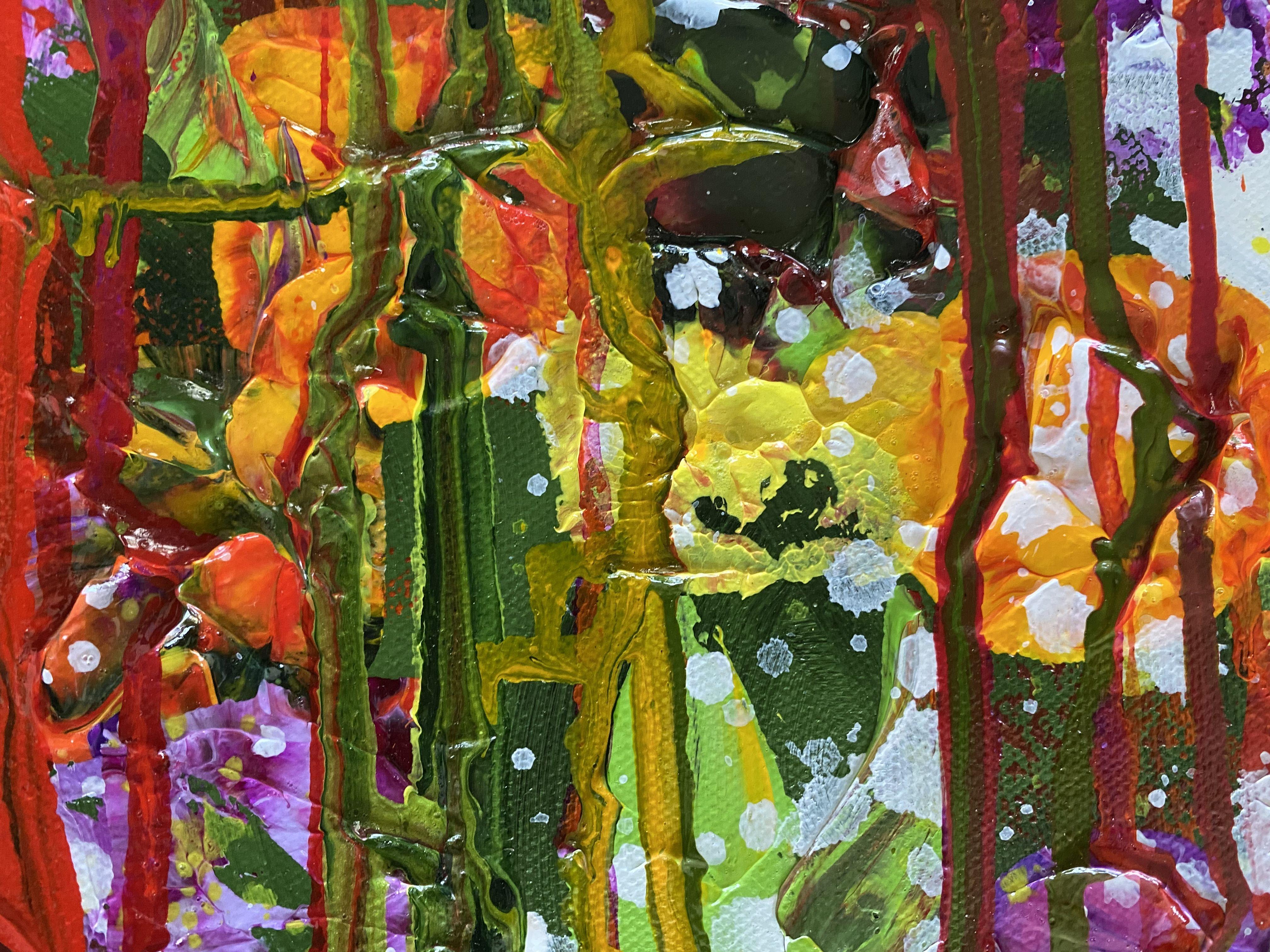 Paris Garden #7, Mixed Media on Canvas - Abstract Expressionist Mixed Media Art by Lianna Klassen
