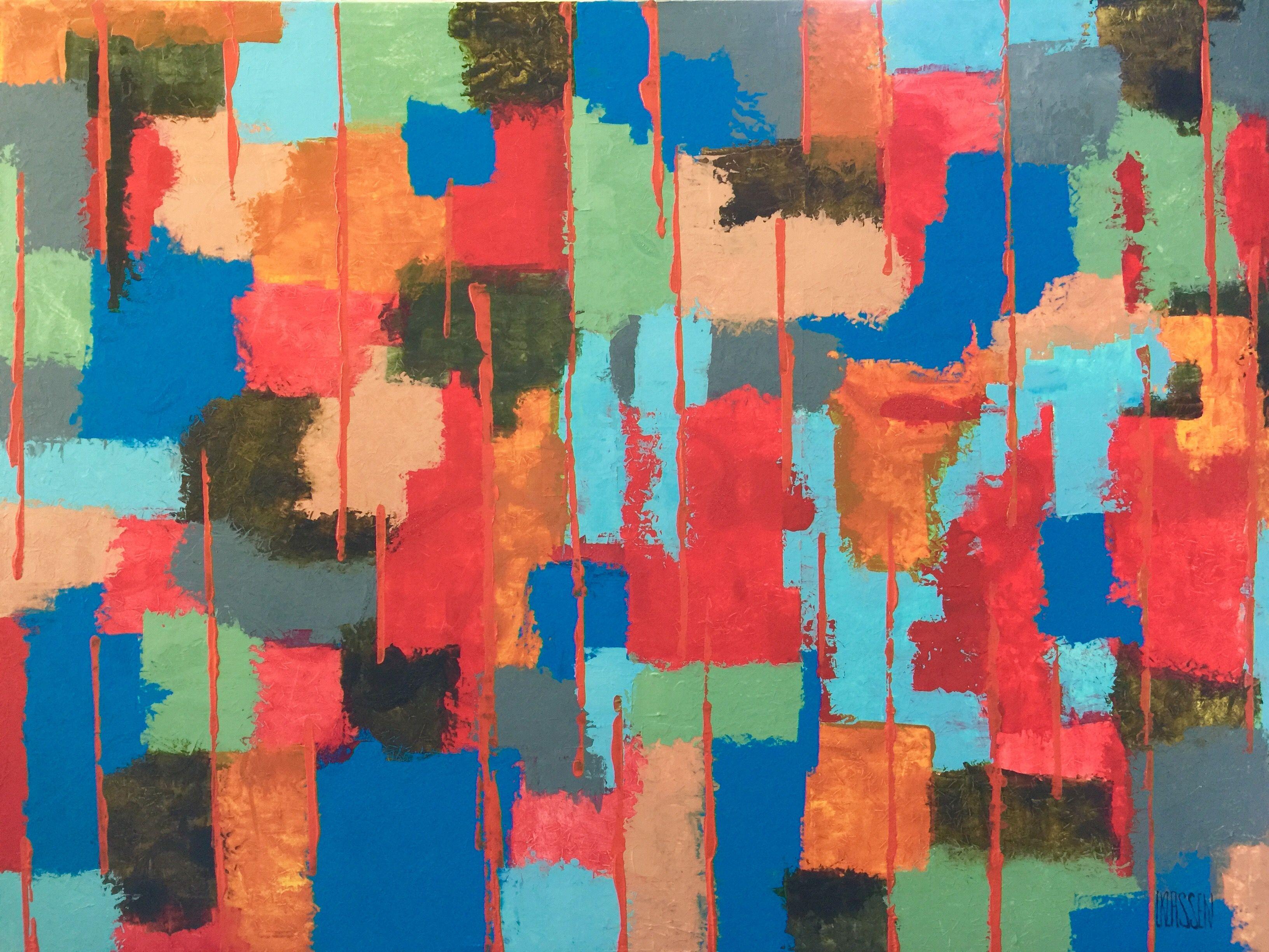 Portland (Serie Nuestra Ciudad), Técnica mixta sobre lienzo - Mixed Media Art de Lianna Klassen