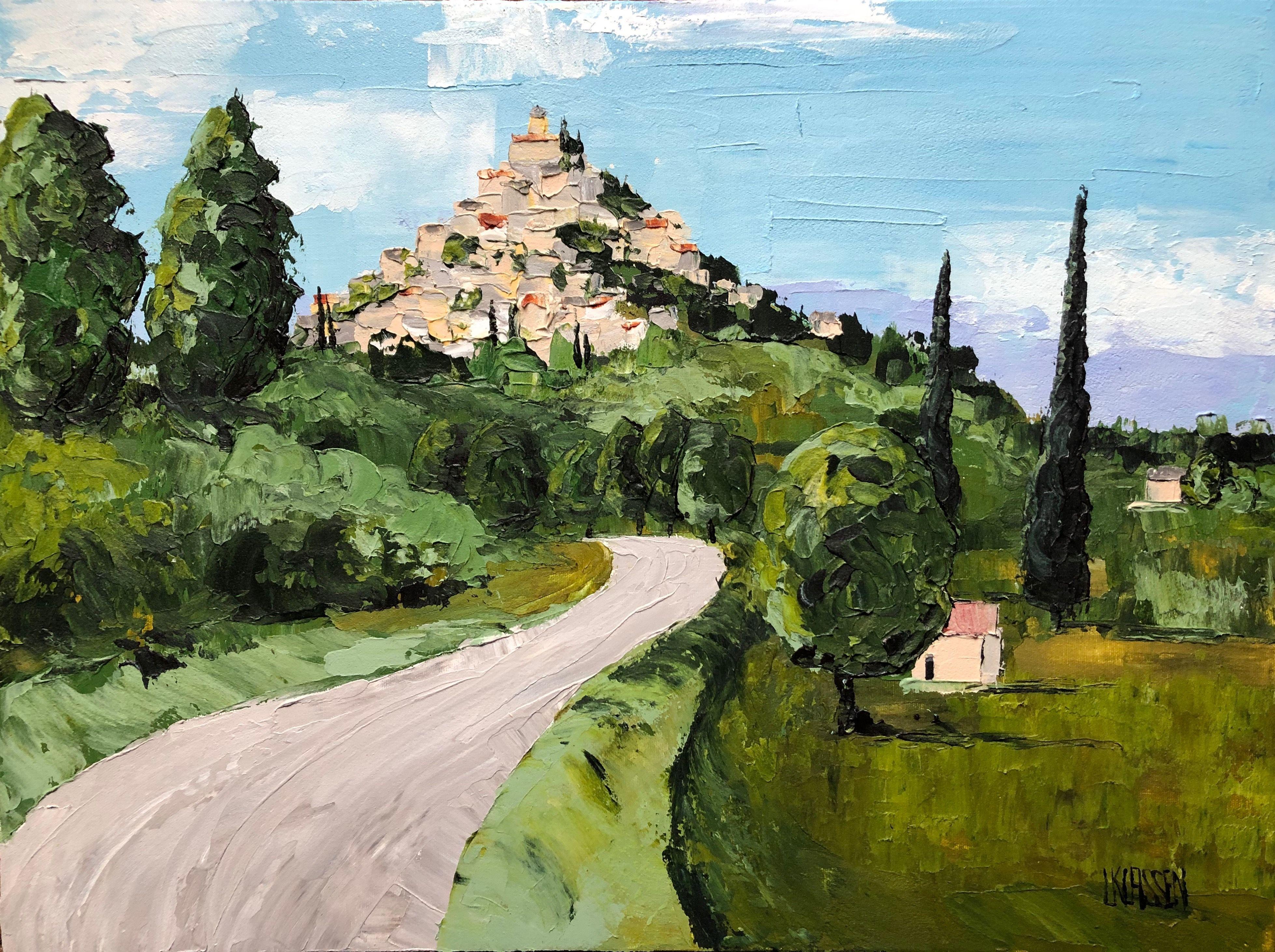 This painting is one of a series called Somewhere In Provence and is based on my time there in spring of 2018. The colours and the way the sun hits the ground have inspired generations of artists and I was no exception! This painting is acrylic and