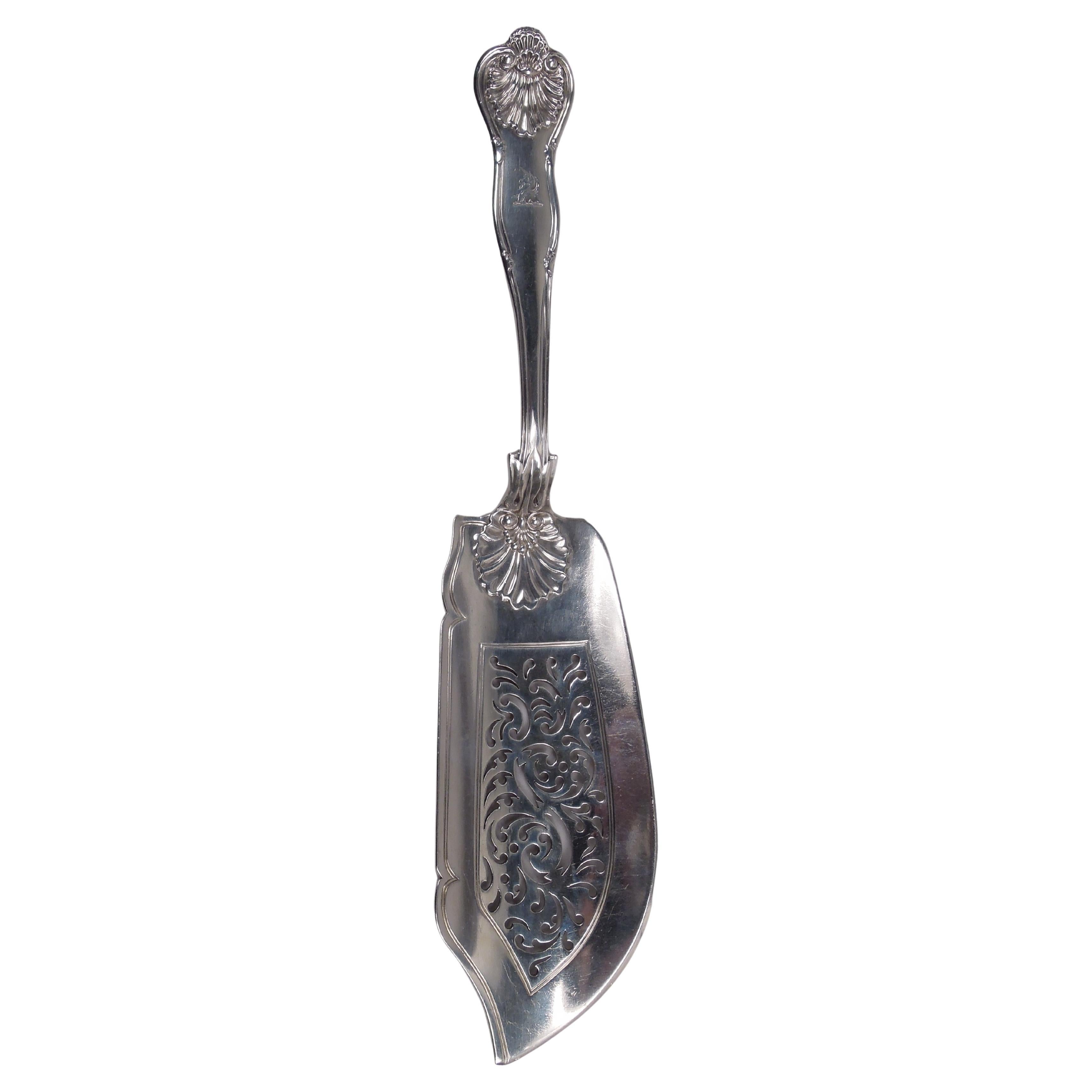 Lias English Victorian Georgian Shell 
Thread Fish Serving Slice, 1838 For Sale