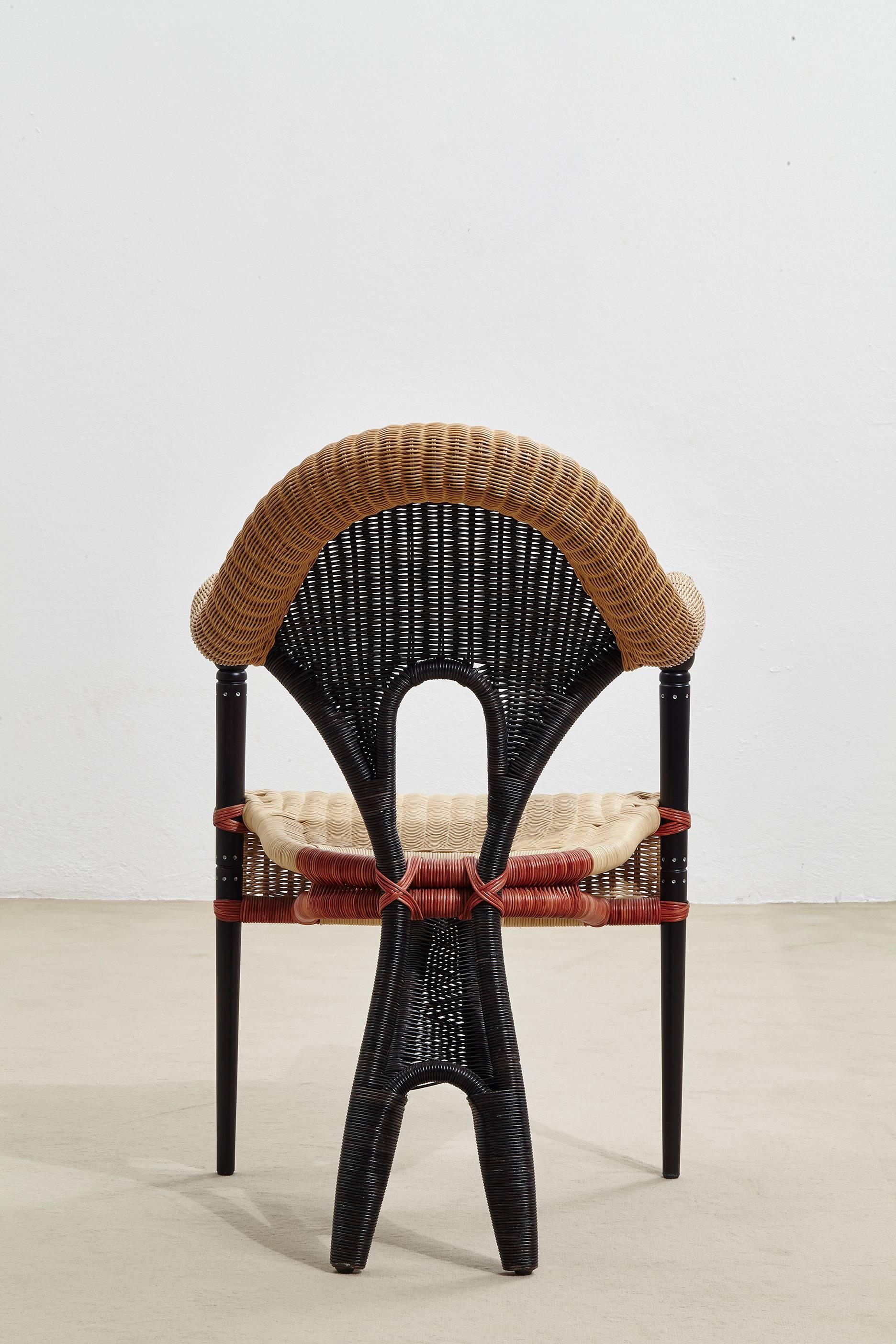 Liba, Rattan Armchair Designed by Borek Sipek for Driade In Excellent Condition In Ravenna, IT