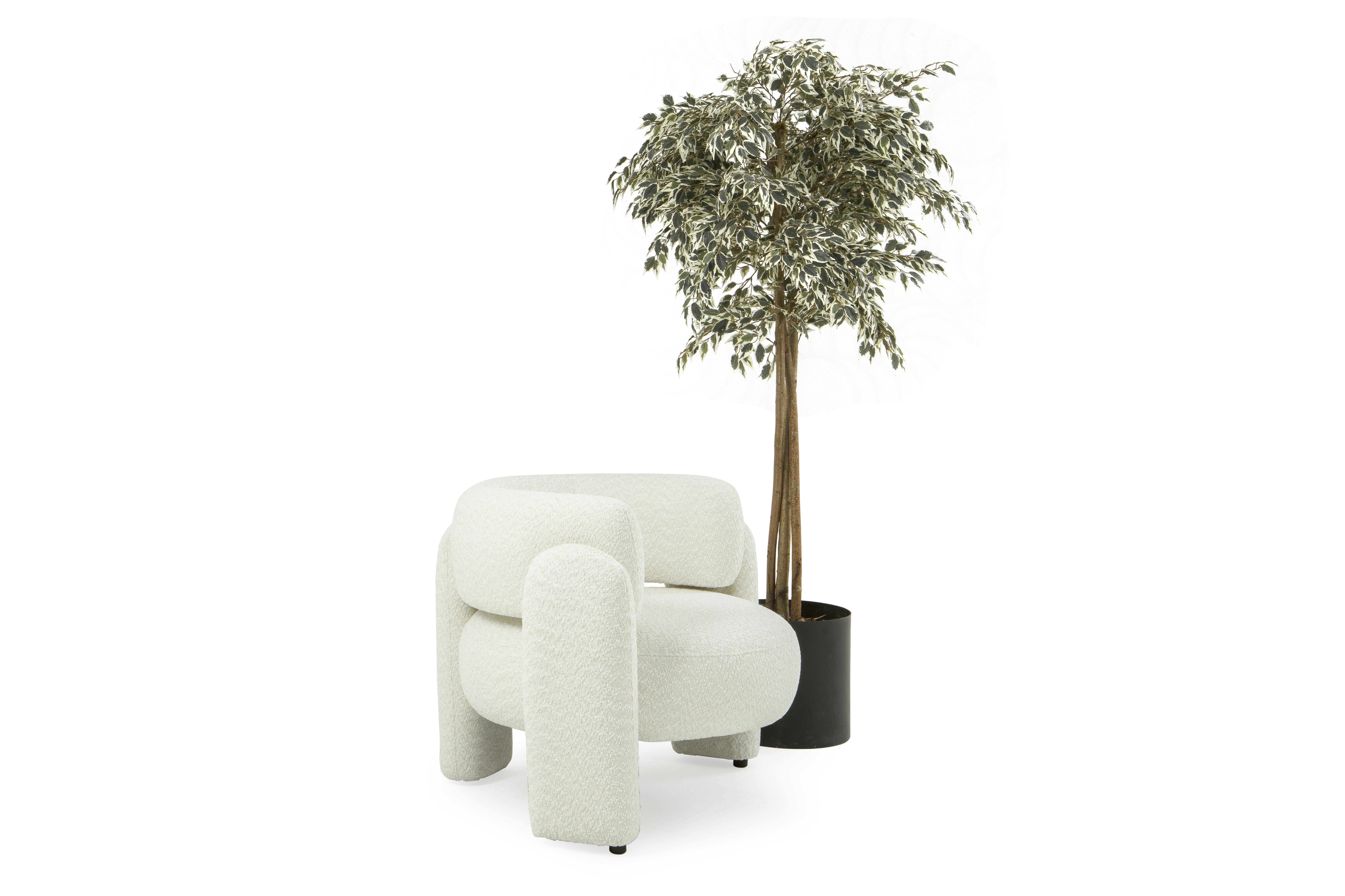 Sillón de terciopelo Liba, sillón cómodo, sofá a medida Nogal en venta