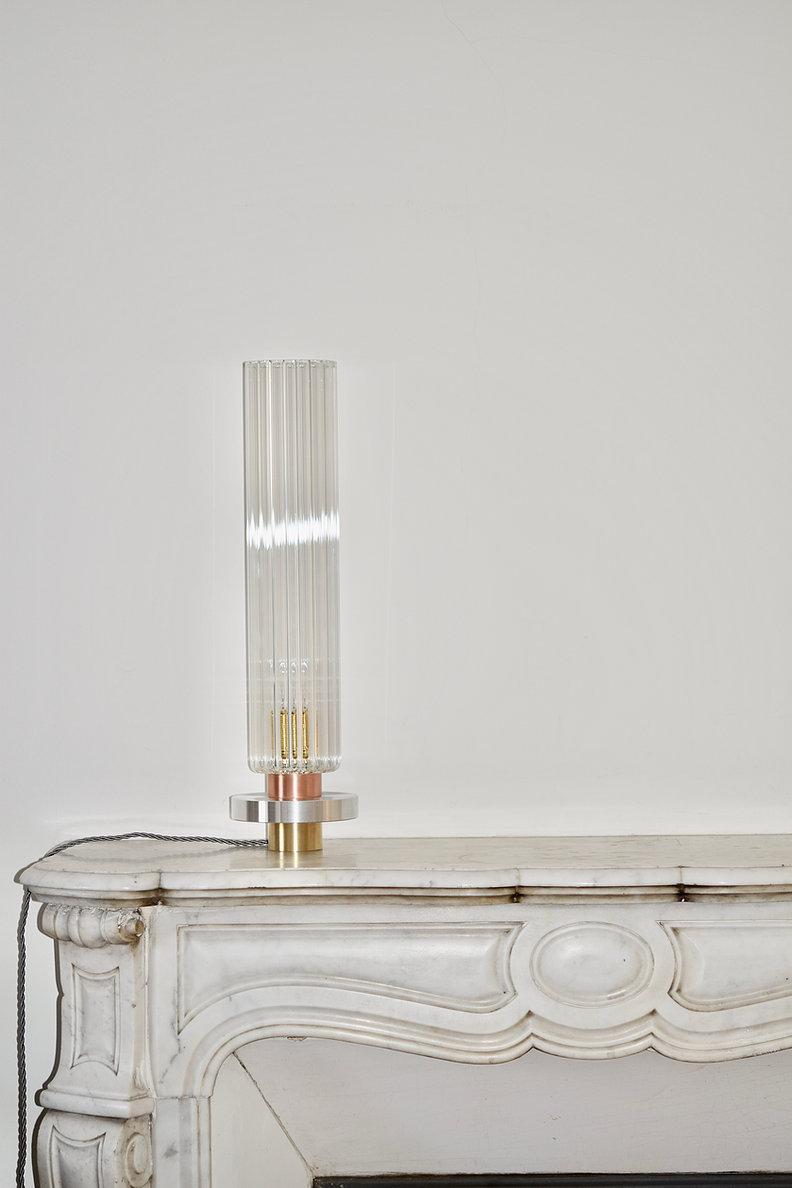 Lampe de bureau Liban en cuivre, laiton et aluminium de la designer française Marine Breynaert en vente 3