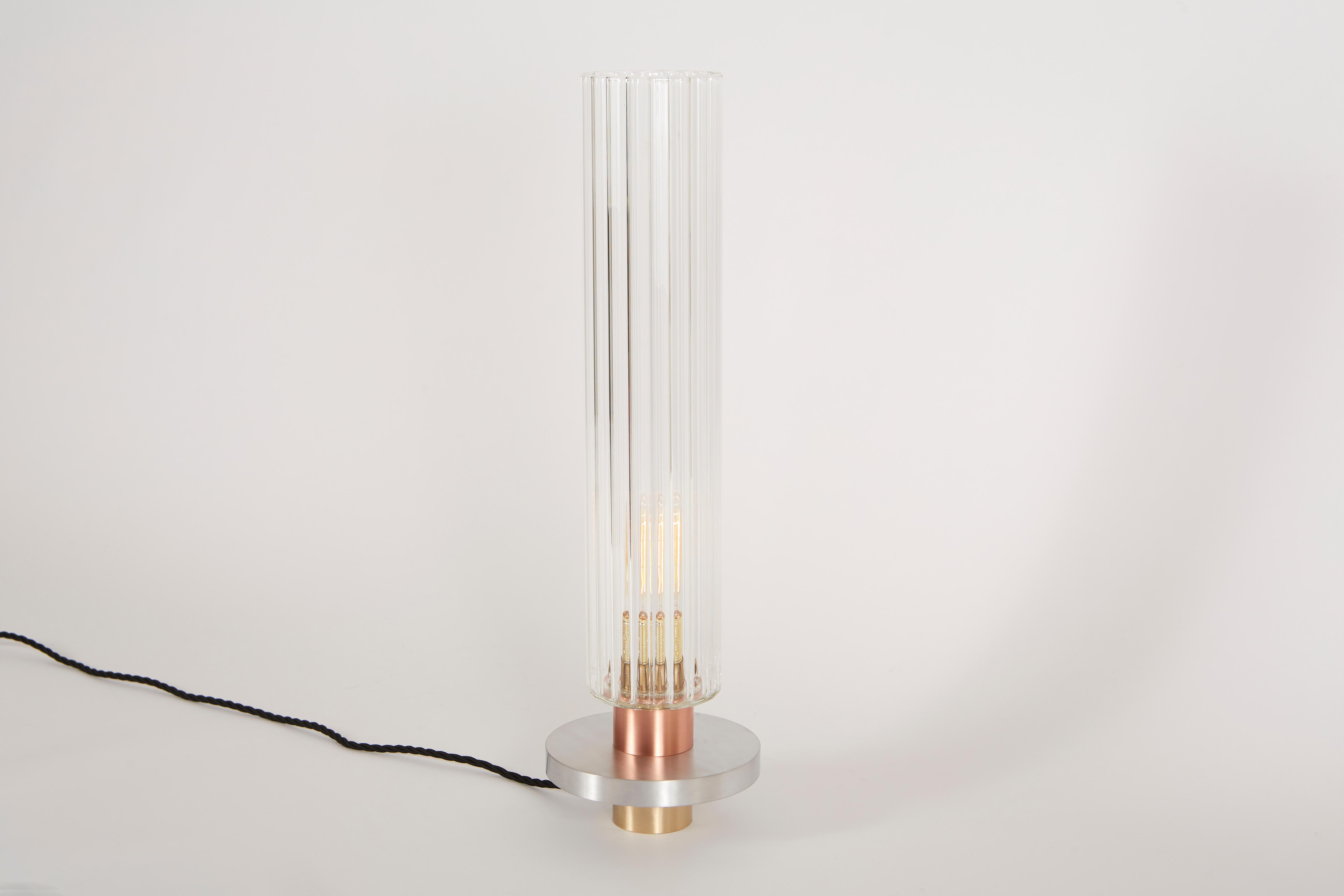 Brossé Lampe de bureau Liban en cuivre, laiton et aluminium de la designer française Marine Breynaert en vente