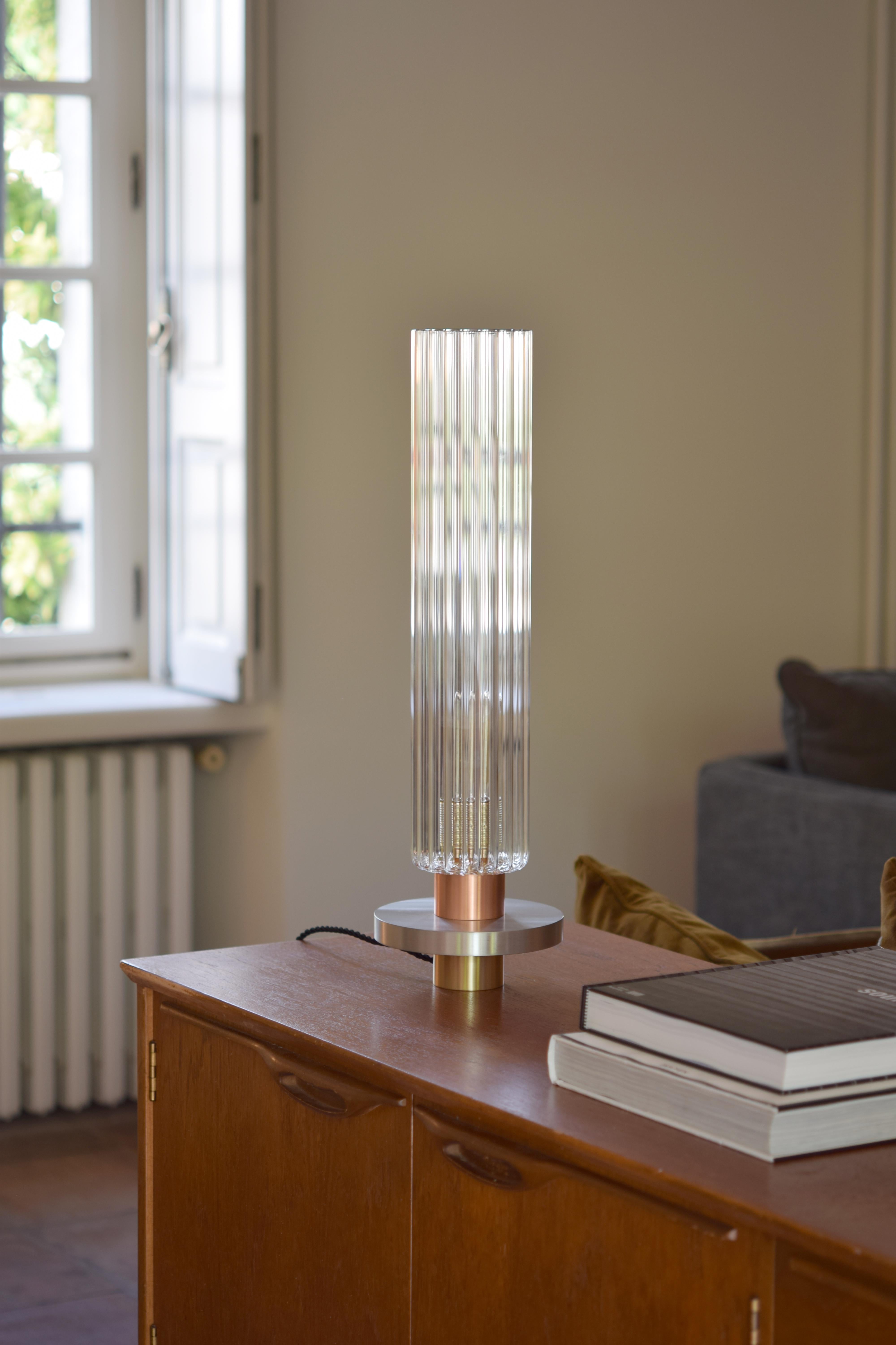 Contemporary Liban Copper Brass and Aluminium Table Lamp by French Designer Marine Breynaert For Sale