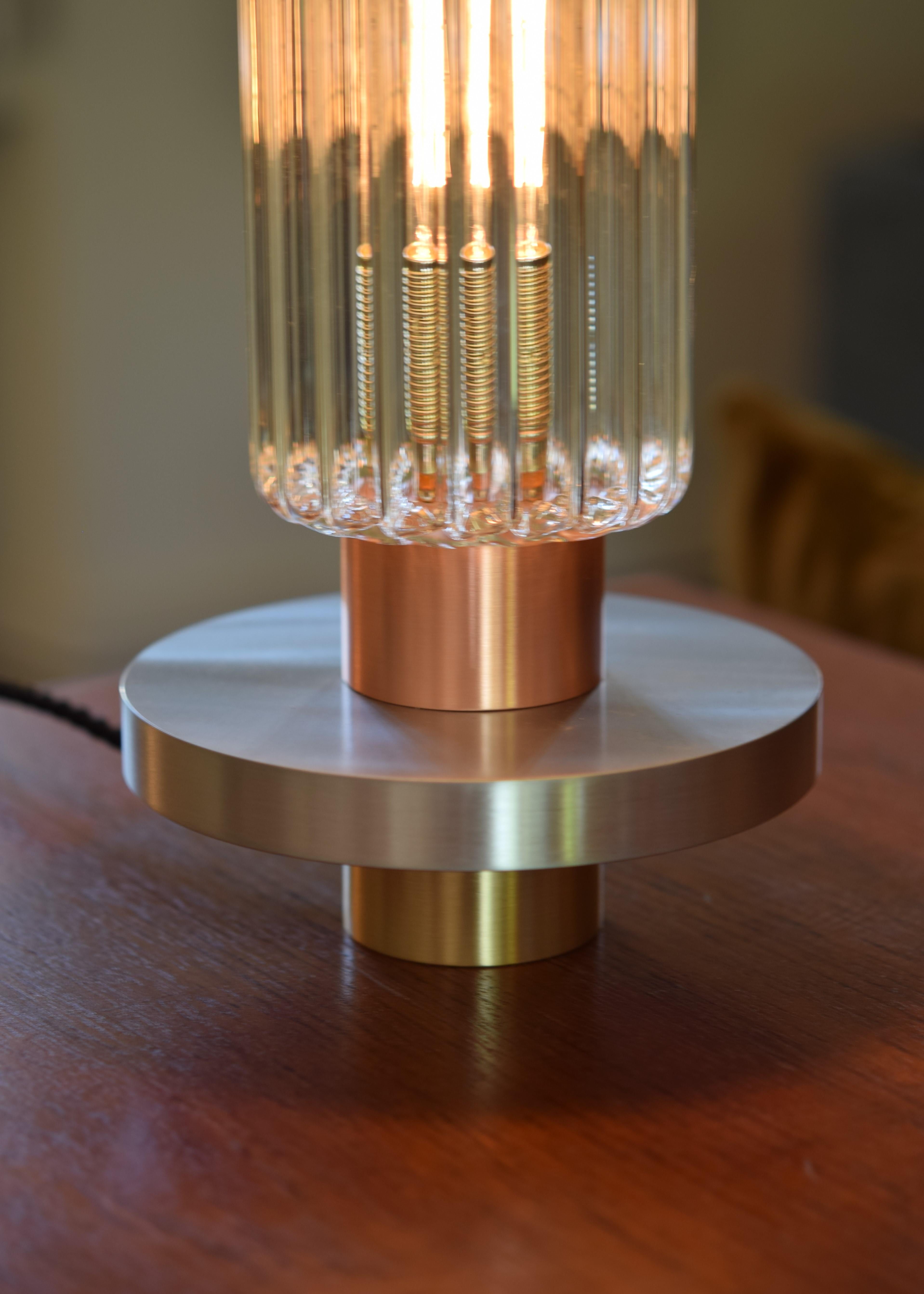 Liban Copper Brass and Aluminium Table Lamp by French Designer Marine Breynaert For Sale 1