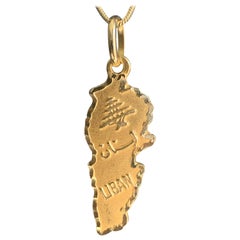 Liban French Libanon Anhänger 18 Karat Gelb