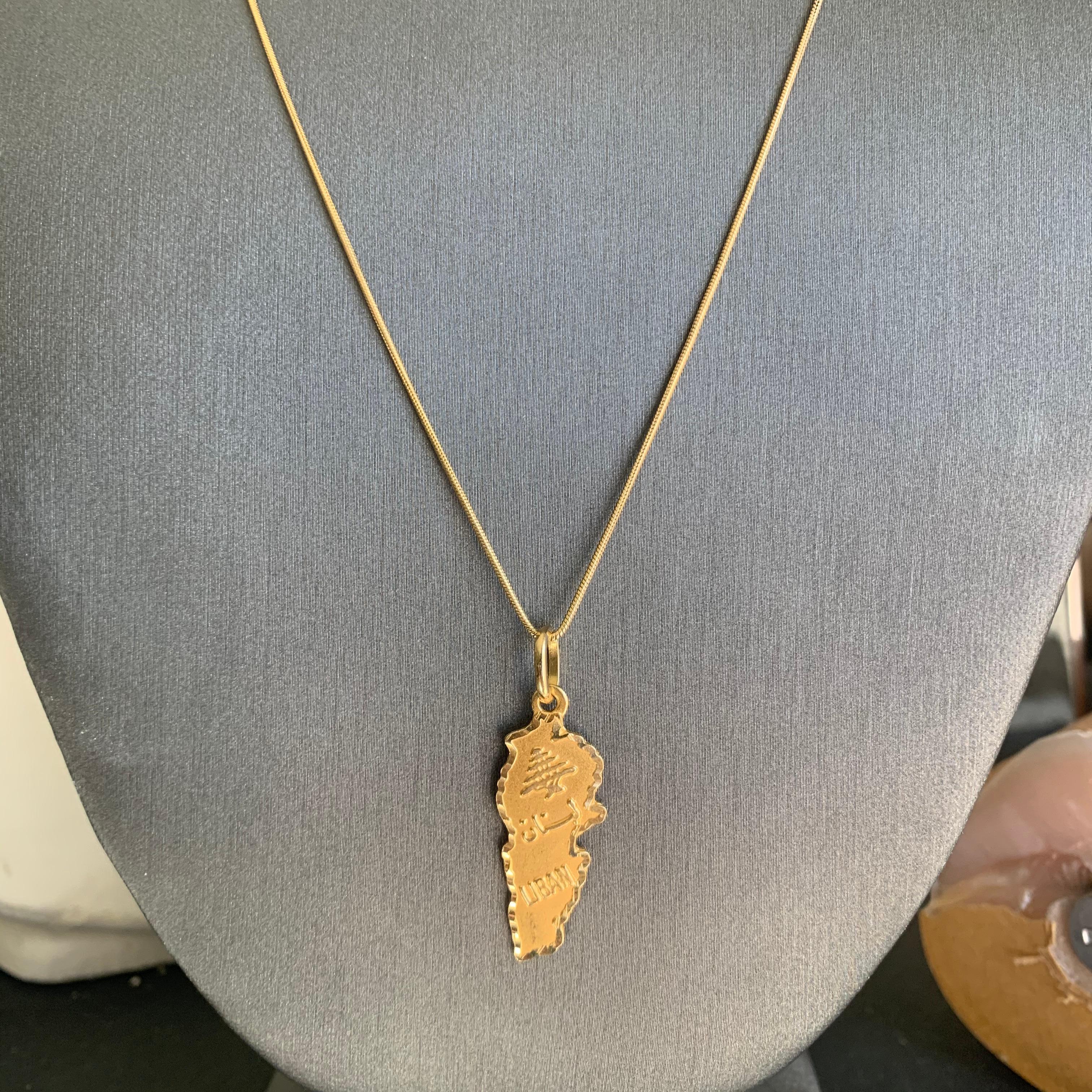 da uomo o donna Ciondolo Liban French Lebanon 18 carati giallo in vendita