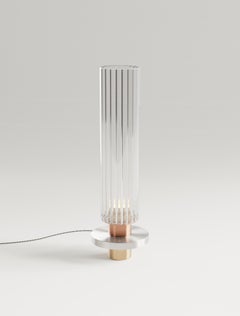 Liban Table Lamp in Brass, Aluminum & Fluted Glass by Studio Marine Breynaert