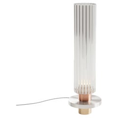 Liban Table Lamp in Brass, Aluminum & Fluted Glass by Studio Marine Breynaert