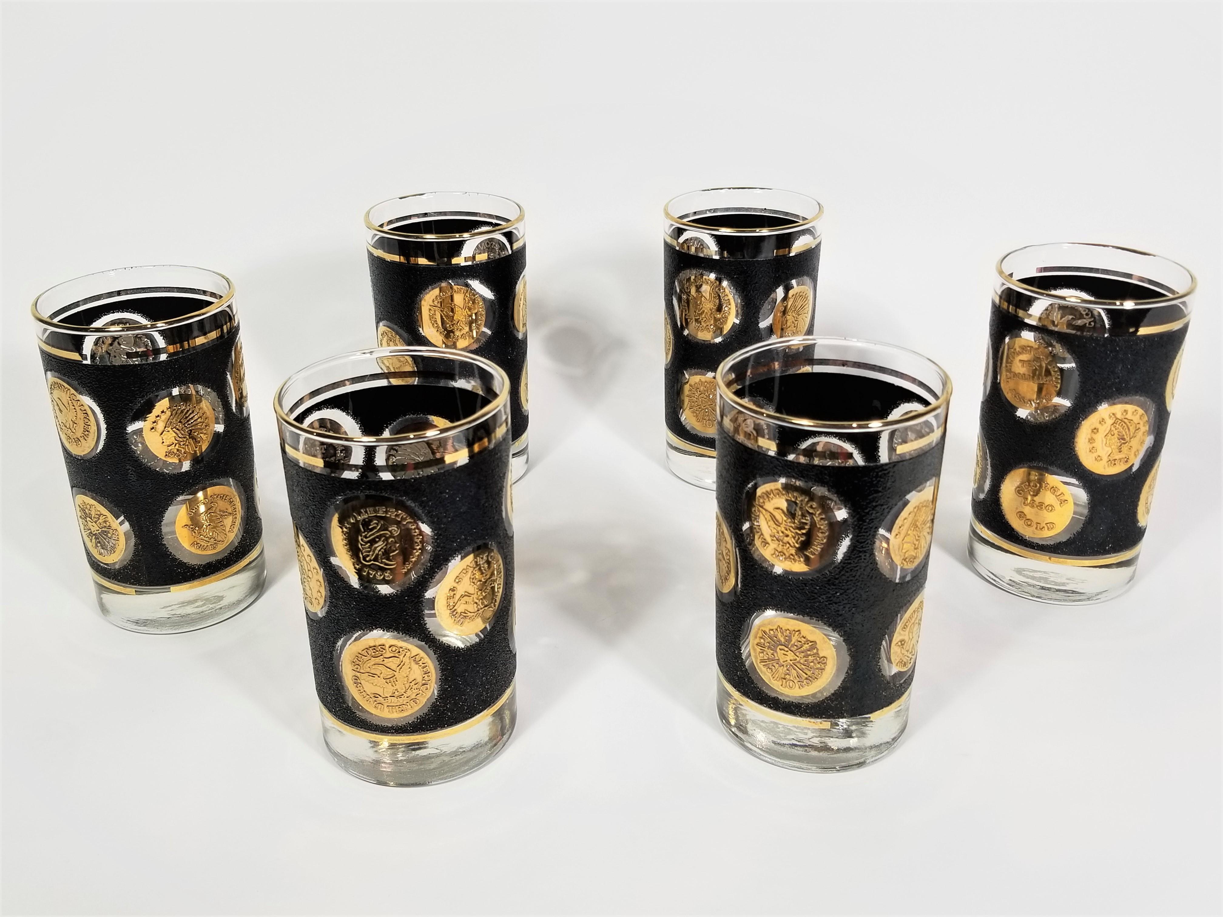 Libbey 22K Gold Glassware Barware Mid Century, 1960s 9