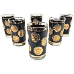 Libbey 22K Gold Glassware Barware Mid Century 1960s