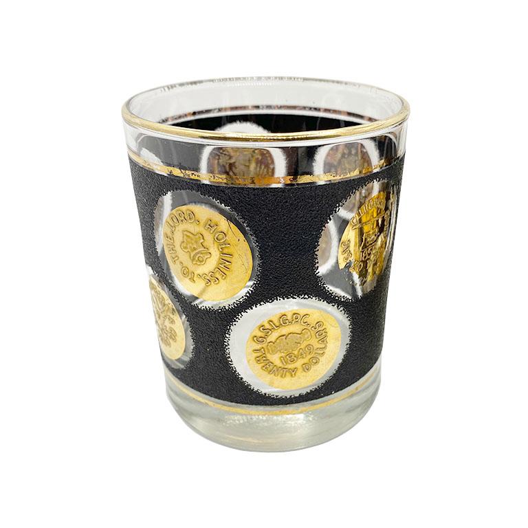 vintage black and gold drinking glasses