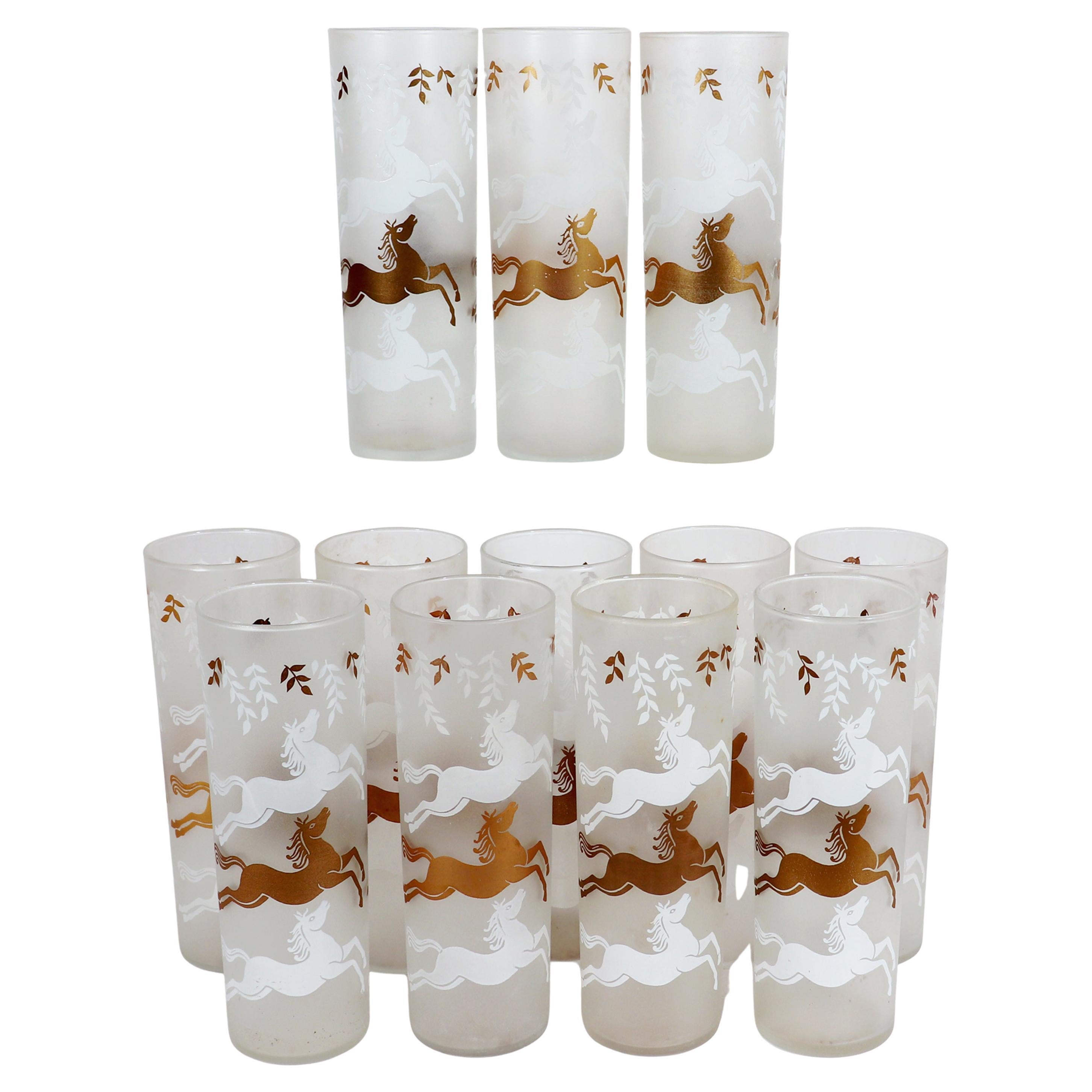 Verres à cocktail Tom Collins décorés de chevaux Libbey Cavalcade, lot de 12