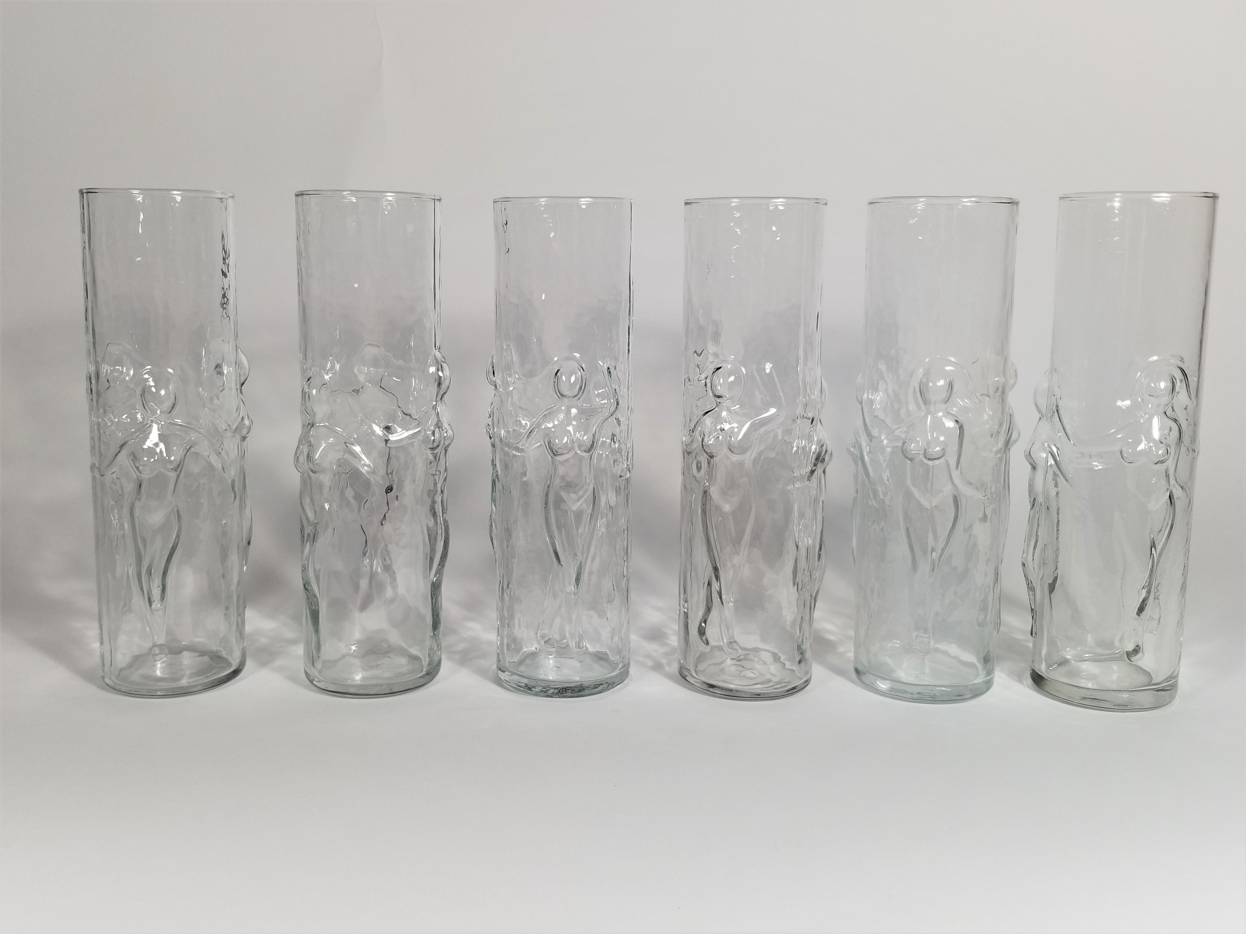 Libbey figural woman design. 1960s midcentury glassware or barware.
Excellent condition.