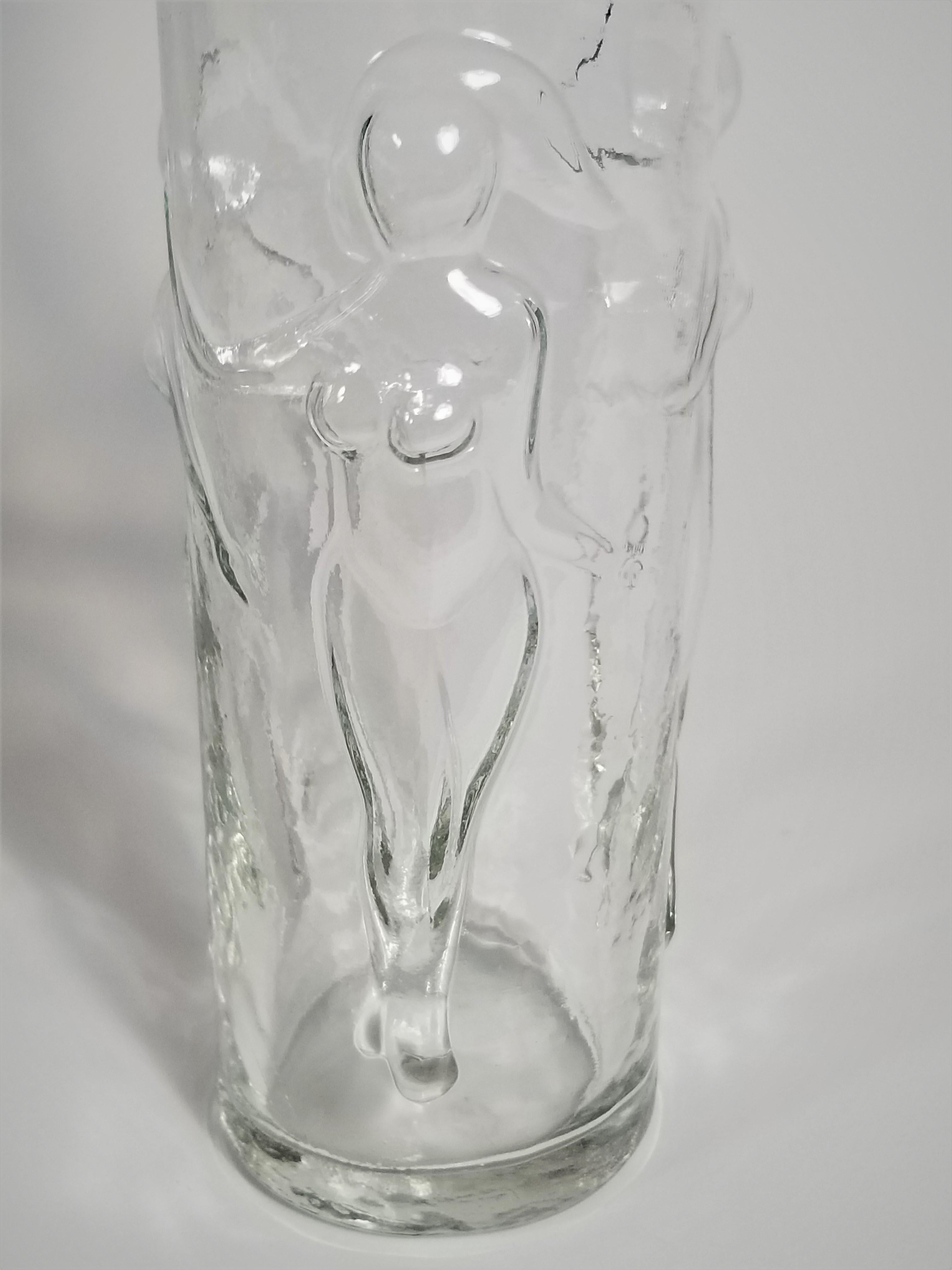 Libbey Figural 1960s Midcentury Glassware Barware Set of 6 In Excellent Condition In New York, NY